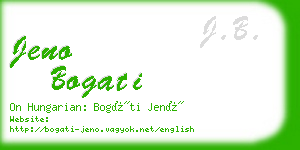 jeno bogati business card